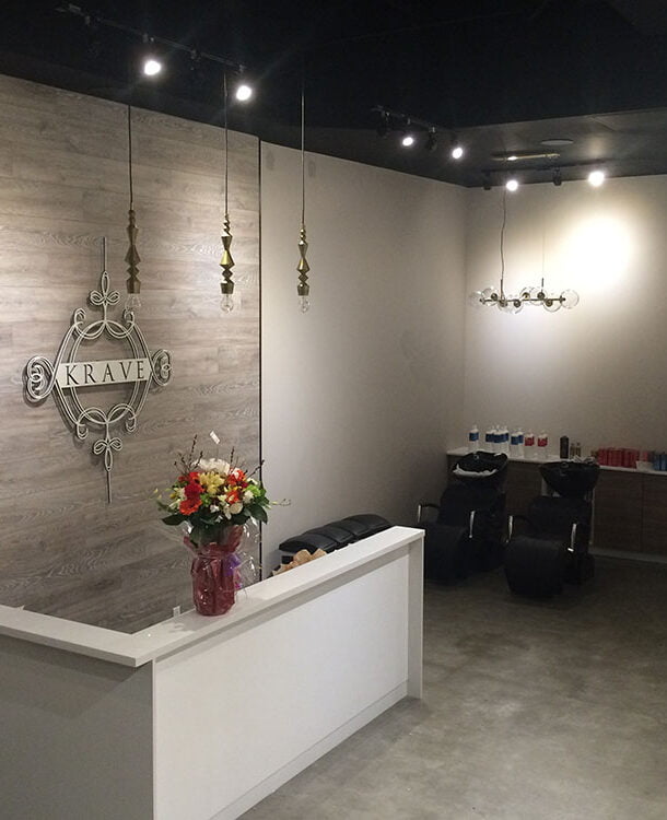 hair salon interior commercial painting