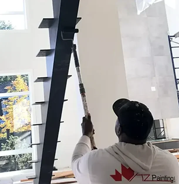 AZ painting Ltd, Exterior painters in Burnaby, Painters in Canada, Interior painters, AZ painters in Vancouver, Epoxy & floor painters in Canada, interior house painting, Painting Floating Staircase,