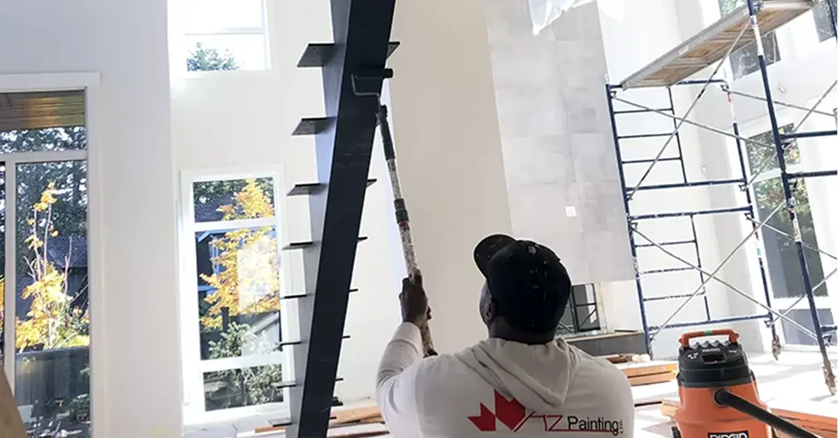 AZ painting Ltd, Exterior painters in Burnaby, Painters in Canada, Interior painters, AZ painters in Vancouver, Epoxy & floor painters in Canada, interior house painting, Painting Floating Staircase,